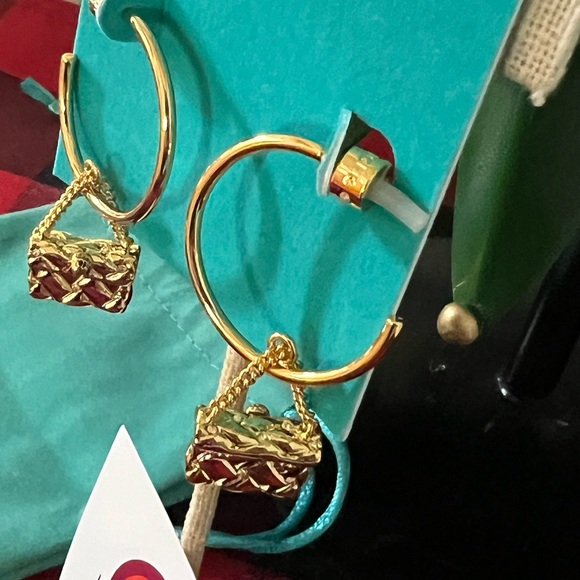 Kurt Geiger Signature Purse Hoop Drop Earrings #KSER - Picture 4 of 9